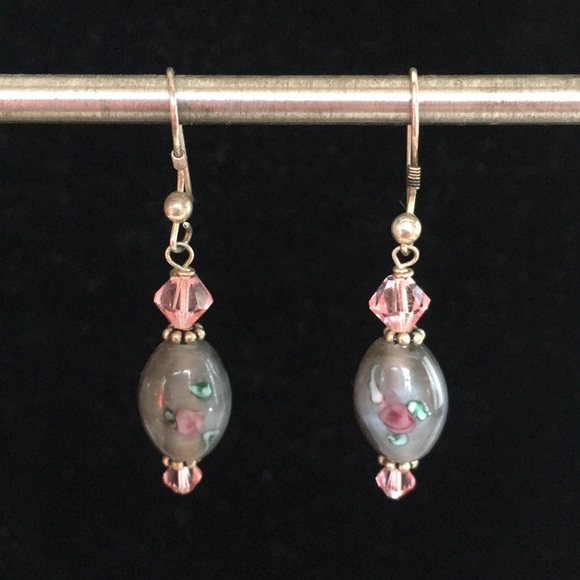 Jewelry - 3/$20 Delicate Glass Bead with Flower Earrings